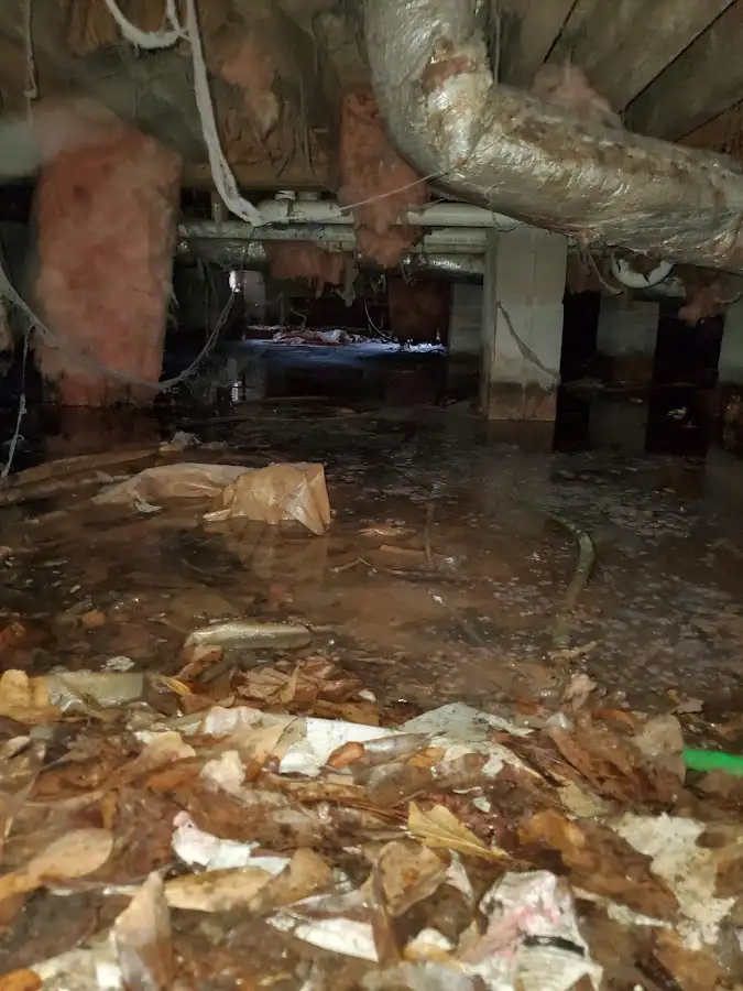Crawl space flood assessment for Commercial Water Damage Restoration in Penn Forest